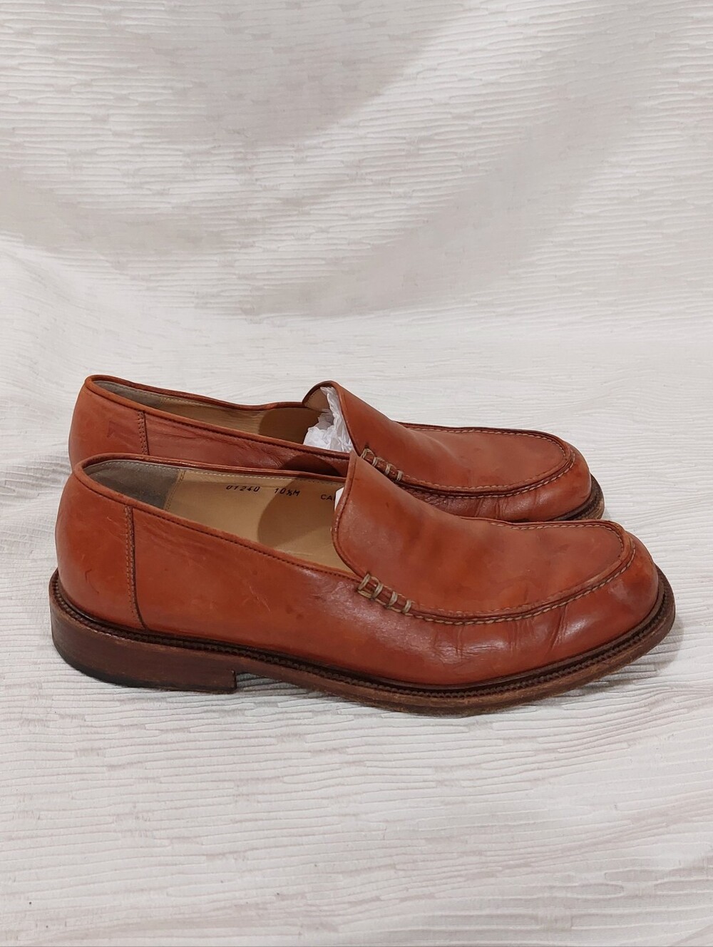Bruno Magli Italian Men's Leather Loafers in Cognac Size 10.5 - Picture 4 of 13